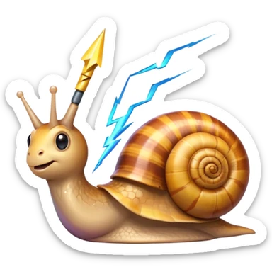 cute snail with a lightning bolt shell emoji sticker