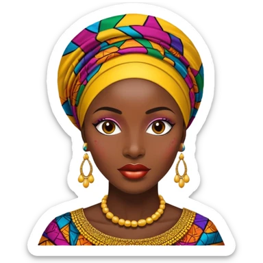 african woman wearing gele sticker