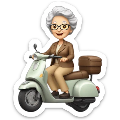 Une grand mere sur un scooter sticker