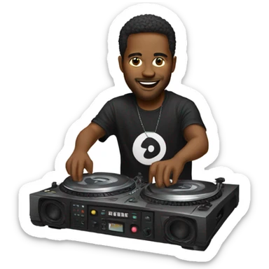 DJ on turntables sticker