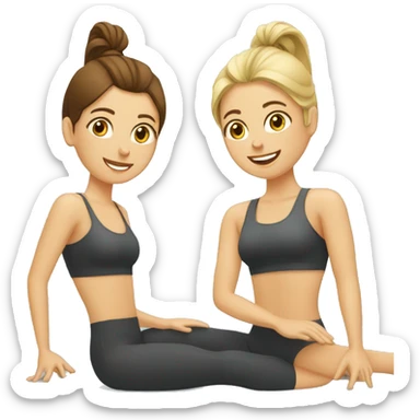Dos amigas haciendo pilates  sticker