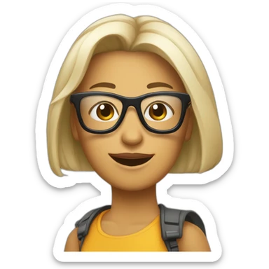 Angie con gafas y escoba sticker