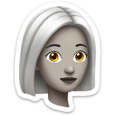 woman with her head tilted down sticker