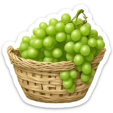 Basket with green grapes sticker