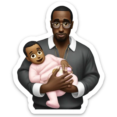 P Diddy holding baby oil  sticker