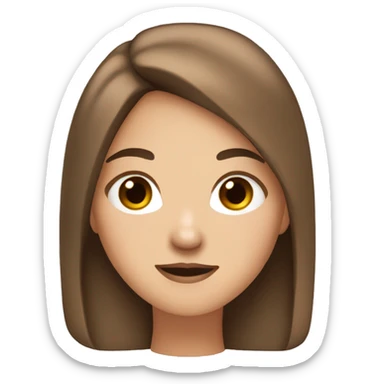 white girl brown straight hair blowing a kiss sticker