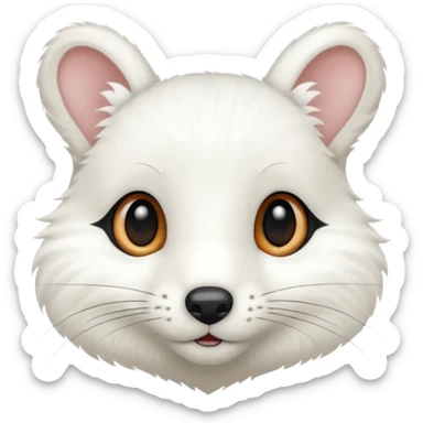Quiero crear unos emojis del animal armiño blanco sticker