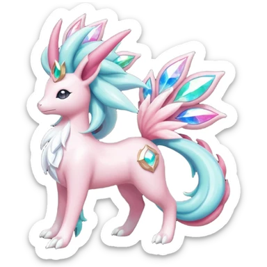 Celestial Magical sparkly shiny glittery Shaymin-Suicune-Milotic-Amaura-Pokémon-Fakémon-fusion, full body sticker