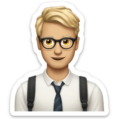 make an male alien with medium cat eye glasses, wearing evermore taylor swift sweather sticker