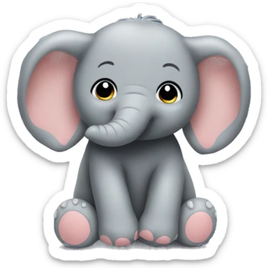 A little  elephant teddy bear fluffy sticker