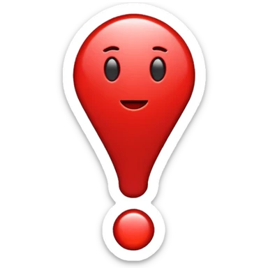 exclamation mark full red no face sticker