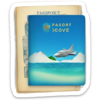 passport with blue cove sticker