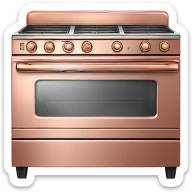 Realistic rose gold Retro vintage oven. sticker