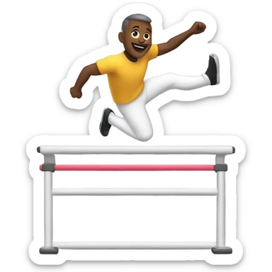 Man jumping a hurdle sticker