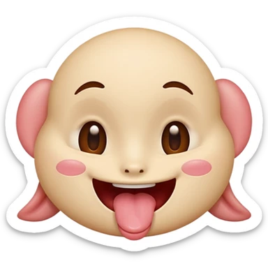 Face with tongue out, smiling and blushing and eyes rolled back  sticker