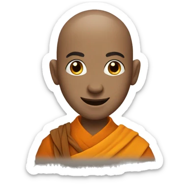 Happy human monk with a buzzcut sticker