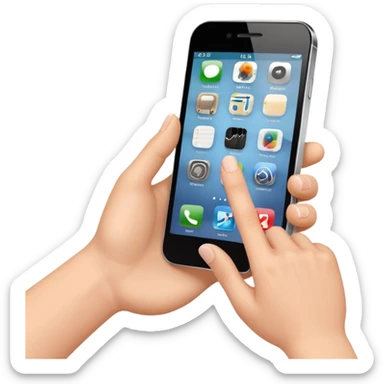 Movimiento de mano como si tocará la puerta y la puerta es la pantalla del celular sticker