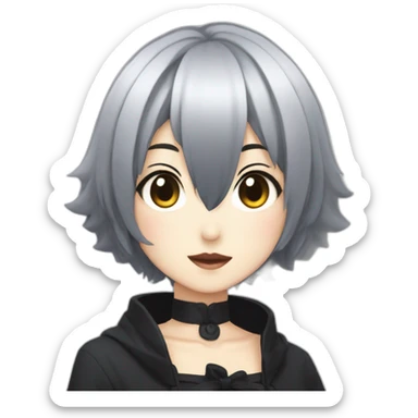 Nana Ōsaki in Anime with a gothic style, short black hair sticker