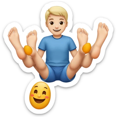 happy with feet sticker