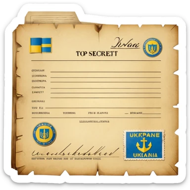 generate ultra realistic top secret file from ukraine sticker
