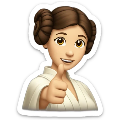 Princess Leia giving a thumbs up sticker
