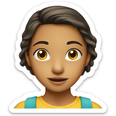 young  Hispanic Girl
 Wearing a yellow shirt sticker