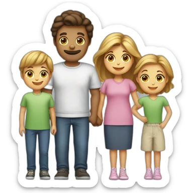 Mum, dad, big sister, brother, little sister  sticker