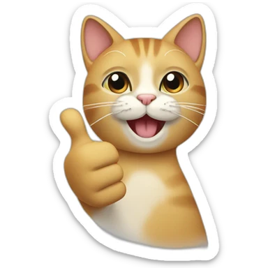 cat thumbs up sticker