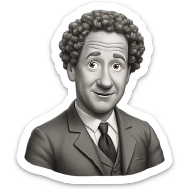 Curly joe of the three stooges sticker
