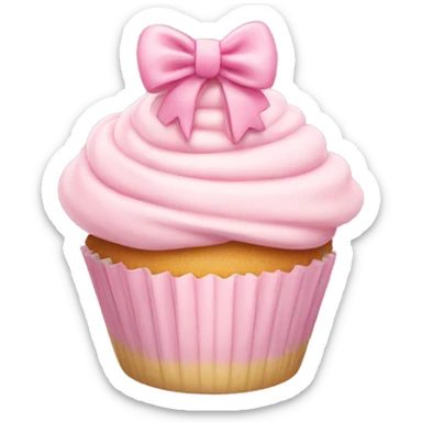 Pastel pink bow cupcake  sticker