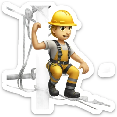 Lineman worker sticker