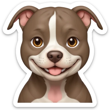 Completely Grey pitbull with one Long and Full darkBrown haired pretty Girl  sticker