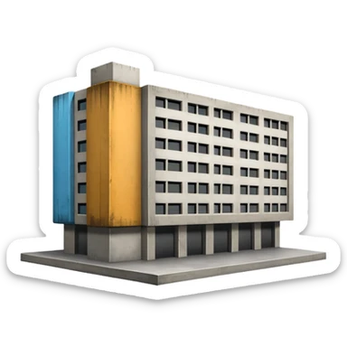 Berghain exterior, white background sticker