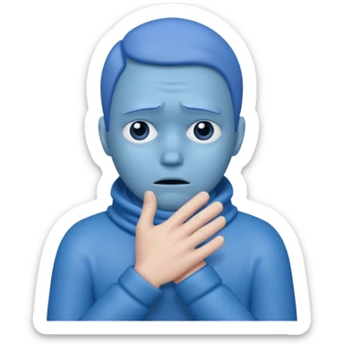 Uma pessoa azul de frio congelando sticker