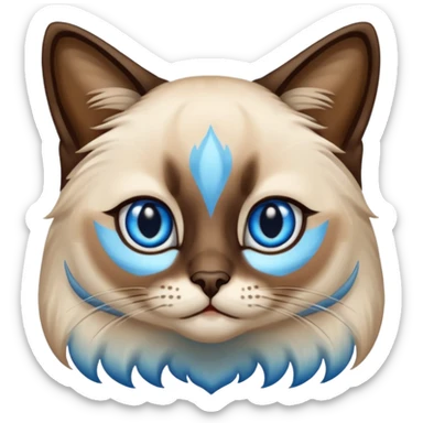 
Siamese cat: ong hair fur sticker