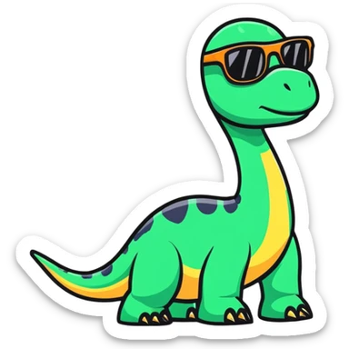 brachiosaurus dinosaur wearing sunglasses sticker