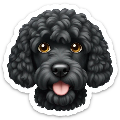Black cockapoo dog sticker