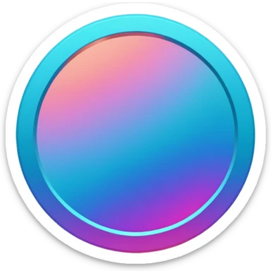 
One  Rotate 35 degree  coin color in in gradient of turquoise, blue, pink, purple, and coral sticker