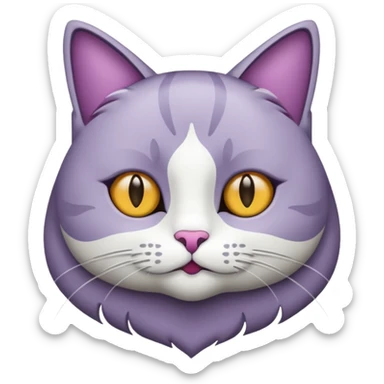 een kat met een paarse staart sticker