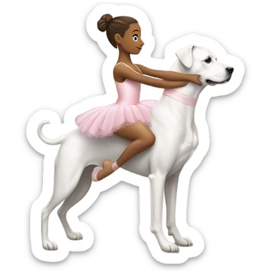 a ballerina riding a dog sticker