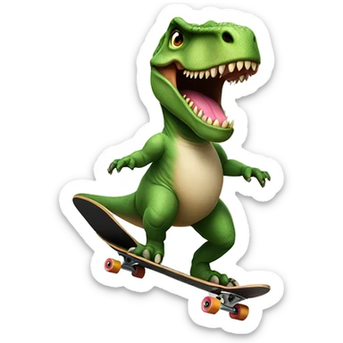 T-rex wearing a tutu on a skateboard  sticker