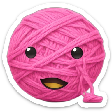 pink ball of yarn sticker