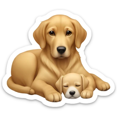 Dog with a baby sticker