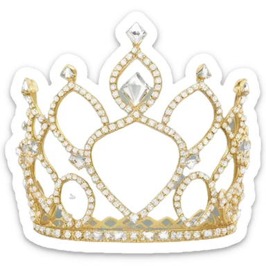 dainty diamond jewel crystal tiara gold sticker