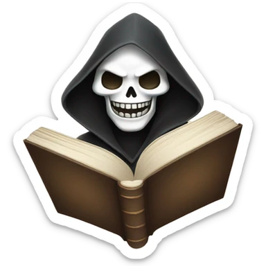 happy reaper face with book sticker
