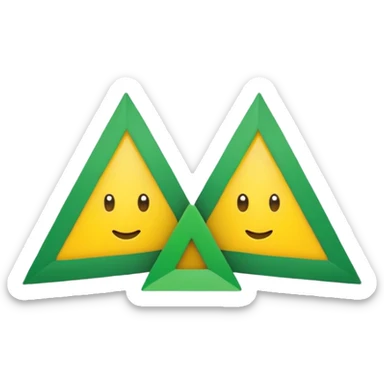 The Fast Forward emoji ⏩ of two triangles but in Brazilian colors. NOT HUMAN OR CHARACTER, JUST THE ICON. sticker