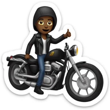 black skinny biker jacker sticker