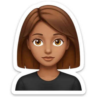 Tan skinned woman with brown hair hazel colored eyes. sticker
