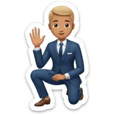 man kneeling and asking for marriage sticker