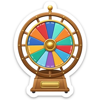 wheel of fortune, large, at booth sticker